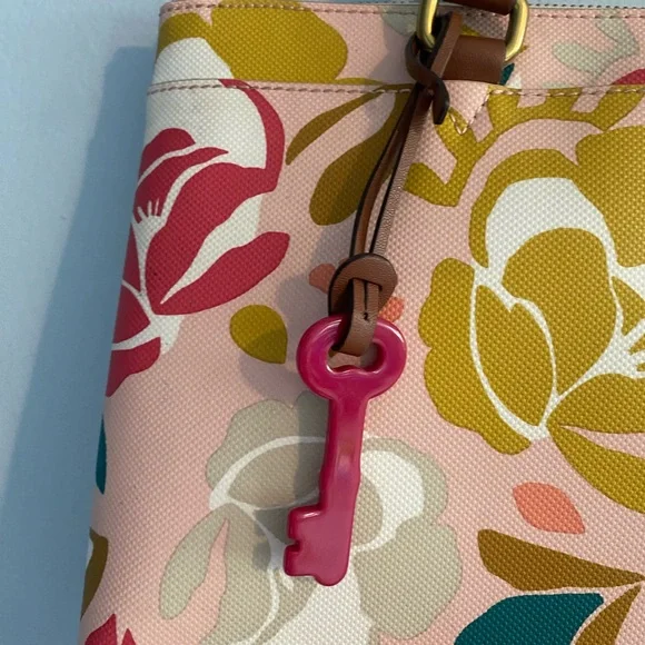 Fossil Women's Mother's Day Large Shopper Tote Pink Floral - Picture 5 of 11